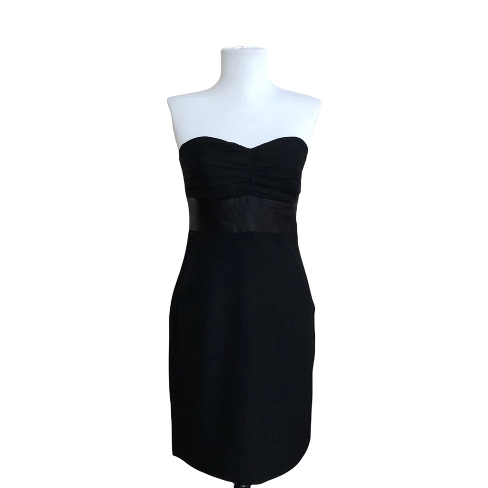 Helen Wang Silk Strapless Mini Dress size 4 Black
